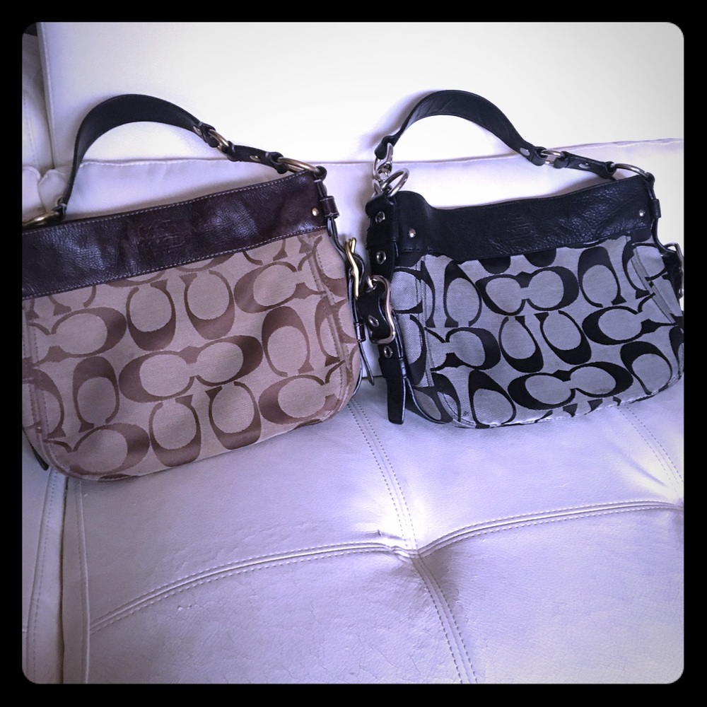 Two Coach Purses Brown and Black